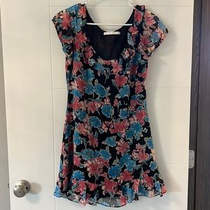 Sweet polyester floral dress